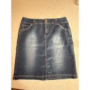 Beau Dawson Dark Blue Bejeweled Jean skirt - Women's Size 12